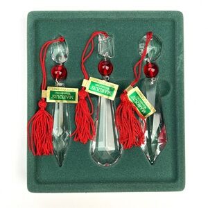 Marquis by Waterford Ruby Jewel Icicle Ornaments